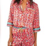 Free People Size L Pillow Talk Satin Pajama Set Red Poppy Floral Print Silky New Photo 0
