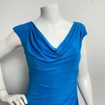 Ralph Lauren Lauren  Blue Short Sleeve Drape Neck Dress Cap Sleeves Size 4 Casual Photo 5