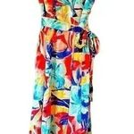 Tahari Maxi Dress Floral Print Sleeveless Belted Casual Sundress Photo 0