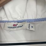 Vineyard Vines  White Ruffled Collar V Neck Long Sleeve Cotton Blend Shirt Medium Photo 2