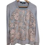 Anthropologie Manor Sweatshirt Eva Franco Lace Feminine Romantic Small Photo 2