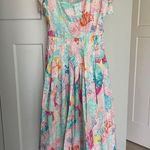 Hunter Bell Braden Blue Floral Shoulder Tie Dress Photo 1