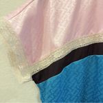 Juicy Couture  Black Label Short Sleeve Satin Color Block Blouse Top Size S NWOT Photo 2