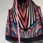 Black Rainn SLEEVELESS BLOUSE-BLACK W/ MULTICOLOR  WOMEN'S MEDIUM Photo 8