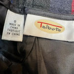 Talbots Vintage Gray Blue Plaid Classic Wool Midi Skirt Dark Academia Size 8 M Photo 5