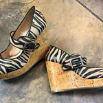 Antonio Melani Zebra Wedges Heels Tan and Black Size 7 M Photo 0
