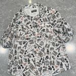 Karl Lagerfeld  White Graphic Button Down Shirt Photo 0