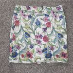 Ann Taylor Factory Floral Print Pencil Skirt Mini Formal Spring Colorful Formal Pink Size 16 Photo 0