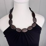 L8ter Vintage  Wooden Beaded Neckline Black Halter Top Y2K Size M Photo 1