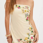 Free People NWT  Havana Nights Beaded Strapless Mini Dress in Yellow Photo 0