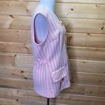 Jantzen  Vintage Pink Striped Button Up Knit Golf Vest 70's Size 16 Photo 6