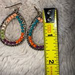 Boho Hobo Teardrop Dangle Earrings Pierced Multicolor Stones Western Navajo Styl Orange Photo 3