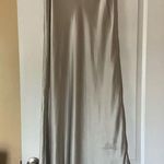 Adrianna Papell  Pewter Silk Maxi Skirt Photo 0