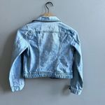 Tractr Jean Jacket Cropped Denim Size Medium Light Blue Wash Blue Photo 3