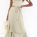 Show Me Your Mumu  Claire MIDI Dress Satin Moss Green Photo 0