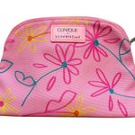 Clinique New  X Drawbeetson Makeup Cosmetic Bag Only Pink Floral 2025 Photo 0