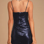 Lulus NWT  Disco Nights Navy Blue Sequin Bodycon Mini Dress Photo 3