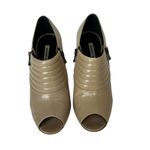 Manolo Blahnik  size 37 US 7 Taupe Peep Toe Booties ankle heeled leather Photo 2