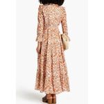 Maje  Rufina Orange Cotton Ruffled Paisley Maxi Dress Photo 6
