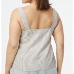 J.Crew NWT Striped Linen Blend Square Neck Tank Top Black White Size Medium Photo 1