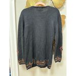 Vintage Women's Black Copper Beaded Jewel Pullover Sweater Silk Angora M Size M Photo 4
