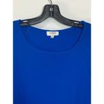 Umgee Women's Bohemian Layered Ruffle Sleeve Blouse Tunic Top Cobalt Blue Small Photo 3