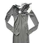 ZARA  Black Long Sleeve Dress Size Small NWT Keyhole Maxi Photo 1