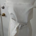 Boohoo Bandeau Woven Belted Midi Ivory Sheath Dress 6 Party Coquette Girl NEW Photo 2