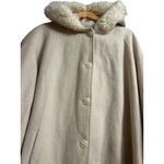 Cream Wool Blend Plus Coat Faux Fur Romantic Soft Feminine Holiday Almost famous Size 24W Photo 2