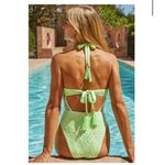 Isabella Rose Verona Neon Green Halter Lace One Piece Swimsuit Size Medium Photo 1