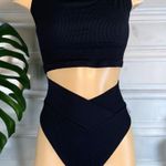 Aerie Crossover Swimsuit Set In Black Photo 0