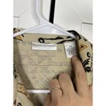draper's & damon's  Women’s PM Button Up Beige Black VTG Geometric Shirt 3/4 Sleeve Photo 1