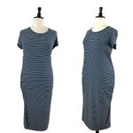 Time And Tru Maternity Dress Tee Shirt Midi Blue Stripe Women’s Size Large 12/14 Photo 11