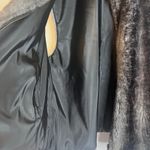 Blassport Reversible Faux Fur & Faux Leather Puffy Vest Size Large Boho Gray Photo 8