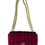 Victoria's Secret Victoria’s Secret Velvet Bond Street Shoulder Bag Cranberry Gold tone Chain Stud Photo 15