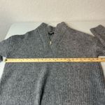 EXPRESS Classic Wool Blend Ribbed Fuzzy Knit Quart Zip Tunic Sweater Size Large Photo 6