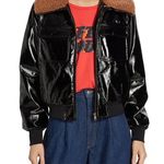 Revolve Mother * Pilot Faux Patent Leather Jacket, Black Size XL New w/Tag Photo 6