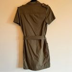 Lacoste Army Green Button Up Safari Belted Shirt Dress | S Photo 8