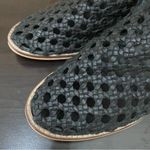 Free People “Mirage” Woven Flat Black Leather Woven Flat Slip on Sandals Size 39 Photo 13