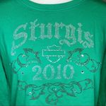 Harley Davidson Sturgis 2010 long sleeve tee shirt Green Size L Photo 1