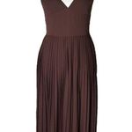 Vince Pleated Midi Jumpsuit Brown Women’s Size 2 Photo 2