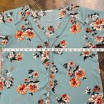 Sandy & Sid  Blue Floral V-neck Blouse XL Photo 5