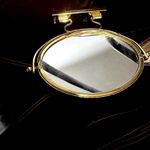 Vintage Shoulder Bag Purse Swivel Mirror Faux Patent Leather Red 12"x10"x3.5" Photo 1