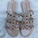Olivia Miller Tan Caged Jelly Sandals w/ Gold Studs  Photo 2