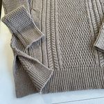 Gap Women’s M Boyfriend Cable Knit Pullover Sweater Long Sleeve Mushroom Brown Photo 3