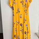 Free People  lost in you golden yellow flower high low midi short sleeve dress M Photo 10