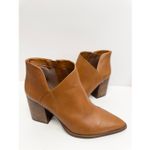 Arezzo Boots Size 9.5B Leather Pointed Toe Block Heel Pull On Booties NEW Brown Photo 1