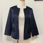 Pendleton Silk Blend Jacket Go Graphic Blazer Lightweight Pocket Navy Size 12 Photo 1