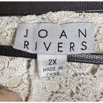 Joan Rivers  Womens 2X Lace Crochet Open Cardigan Duster Cream Beach Preppy Boho Photo 2