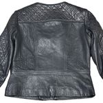 Dawn Levy Black Quilted Genuine Leather Moto Jacket Size Small Photo 6